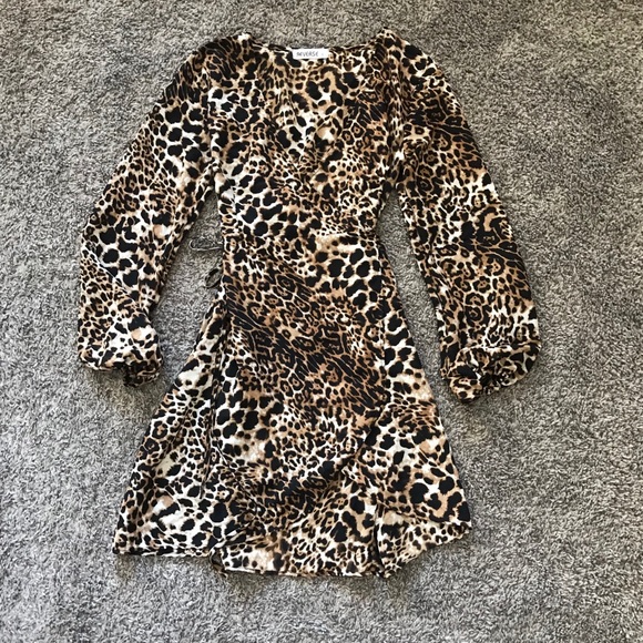 Reverse Dresses & Skirts - Reverse Leopard Print Wrap Dress